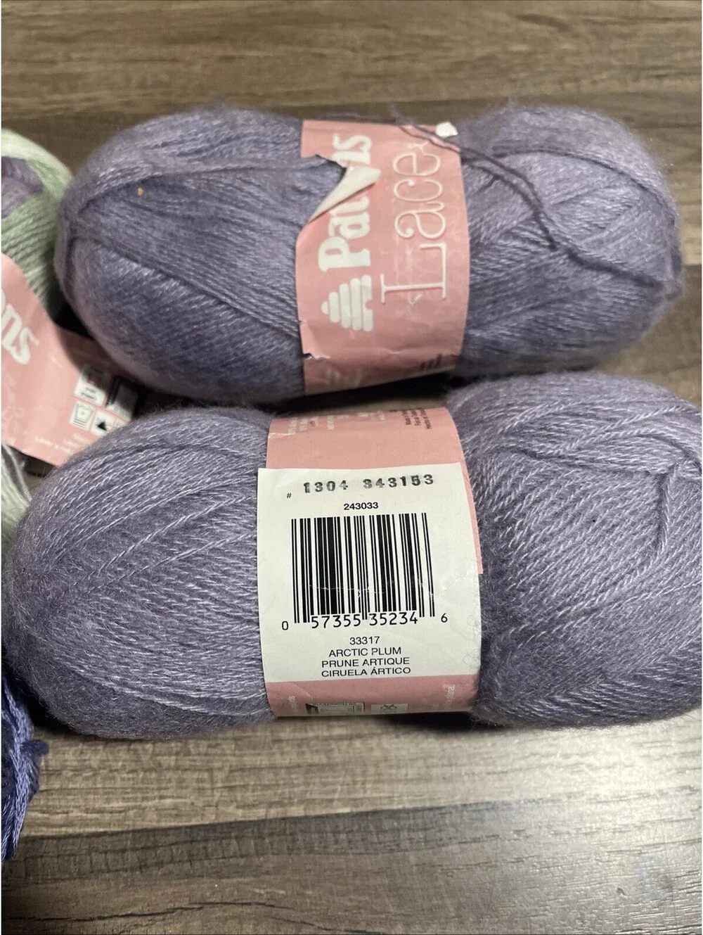 4+ Skeins Patons Lace Acrylic Yarn Plum Lavender Purple Grey
